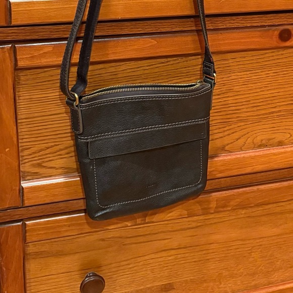 Fossil AIDA small crossbody leather black used - Picture 1 of 13